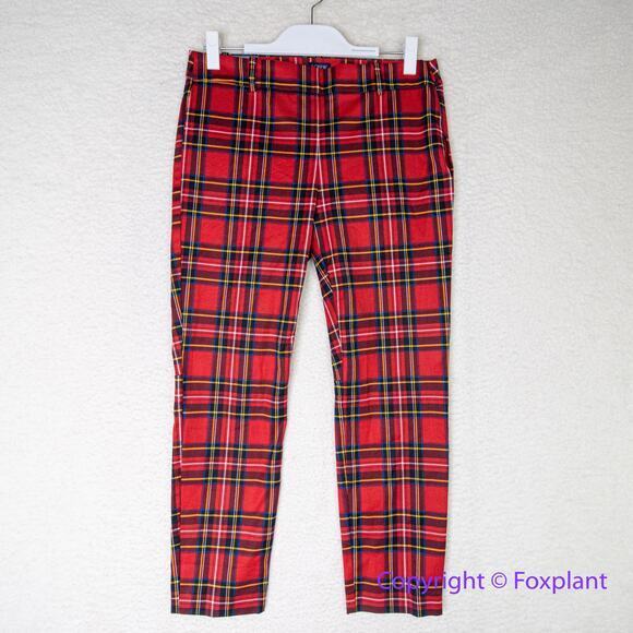 New! J. Crew Tartan Winnie pant Holiday‎ Christmas, women's size 8 - Picture 1 of 14